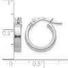 14K with White Rhodium Plating Polished Hoop Earrings