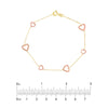 Two-Tone Open Heart on Box Chain Bracelet