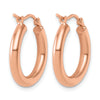 10K Rose Gold Polished Hoop Earrings