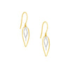 Two-Tone Double Curved Dangle Wire Earrings