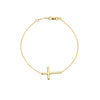Sideways Cross on Chain Adj. Bracelet