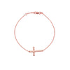 Sideways Cross on Chain Adj. Bracelet
