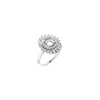 14K White 6.5 mm Round 1/2 CTW Natural Diamond Semi-Set Engagement Ring