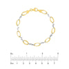 Two-Tone Textured Double Oval and X Bracelet