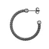 Plated Sterling Silver Beaded Hoop Earrings
