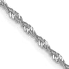 14K White Gold 1.6mm Singapore Chain Anklet