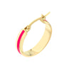 Medium Neon Pink Enamel Round Hoops