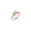 14K Rose 6.5 mm Round .06 CTW Natural Diamond Semi-Set Engagement Ring