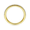 14K Yellow Gold French Pavé Diamond Wedding Band