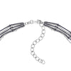 Sterling Silver/Black Multi-Strand Saturn Chain Necklace