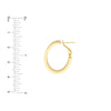 15mm Rectangle Tube Oval Hoop Earrings