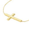 Sterling Silver Small Sideways Cross Bracelet