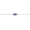 Sterling Silver CZ Evil Eye Adjustable Bracelet