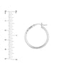 2mm x 25mm Diamond-Cut Hoop Earrings