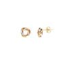 Tri-Color Open Love Knot Stud Earrings on Post Back