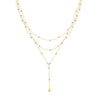 Lilac Enamel Layered Lariat Necklace
