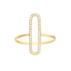Diamond Paper Clip Frame Ring