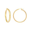40mm x 4mm Diamond-Cut Hoop Earrings