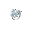 Silver Blue/White Butterfly Ring