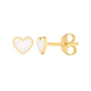 White Enamel Heart Stud Earrings