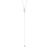 Sterling Silver Chevron with CZ Drop Lariat Necklace