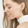 Domed Heart Stud with Pink Enamel