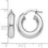 Sterling Silver RH-plated Polished Hoop Earrings
