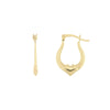 Textured Horseshoe Hoop Earrings with Heart