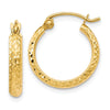 10K D/C Hinged Hoop Earrings