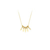 Mini Bezel Leaf Drop and Bead Necklace