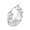Sterling Silver Polished and Satin Twisted Hoop Earrings