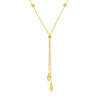 Split Chain Bead/Marquise Lariat Necklace