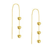 Triple-Puffed Heart Threader Earrings