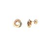 Tri-Color Flat Love Knot Stud Earrings on Post Back