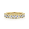 14K Yellow Gold French Pavé Set Diamond Wedding Band