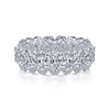 14K White Gold Oval Diamond Halo Eternity Band