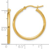14K 2x25mm Polished Hoop Earrings