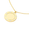 Diamond Trim Disc Medallion Necklace