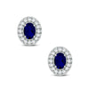 14K 0.57Ct Diamond Sapphire Earring