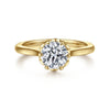14K Yellow Gold Round Diamond Engagement Ring