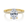 14K Yellow Gold Oval Diamond Engagement Ring