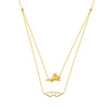 Angel and Wings Layered Duo Adj. Necklace