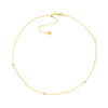 CZ Bezels on Saturn Chain Adjustable Choker