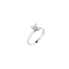 14K White 8x6 mm Oval Solitaire Engagement Ring Mounting