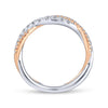 14K White-Rose Gold Matching Wedding Band