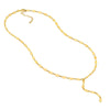 Mirror Oval Shape Link Lariat Necklace