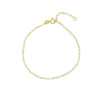 White Enamel Bead on Piatto Chain