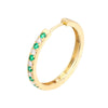 Emerald &amp; Diamond Hoop Earrings (3/8tcw)