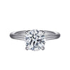 14K White Gold Round Hidden Halo Diamond Engagement Ring