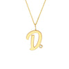 Script “D” Initial with Diamond Bezel Necklace